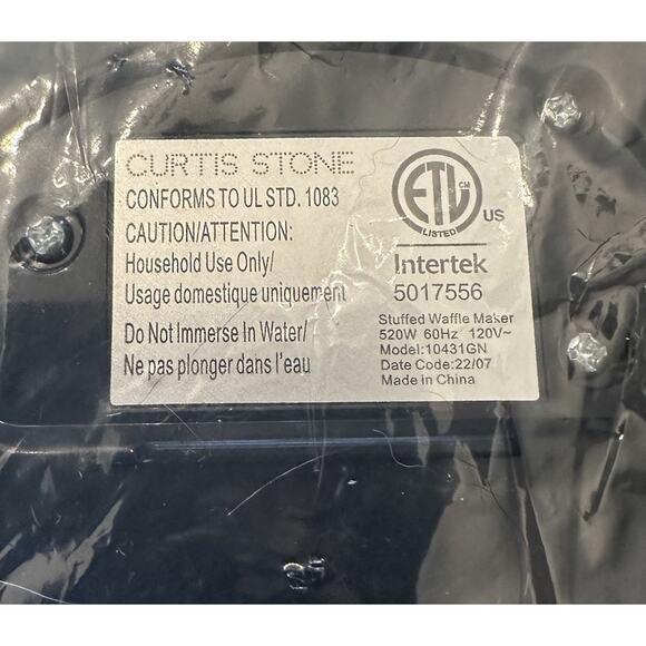 Curtis Stone Stuffed Electric Waffle Maker Green UNIT ONLY Unused - Picture 11 of 11